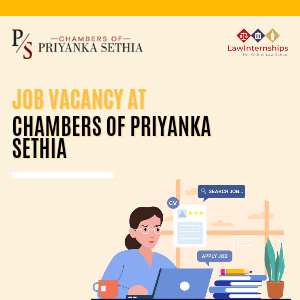 Job Vacancy at Chambers of Priyanka Sethia